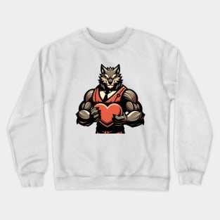 Anthro Furry Werewolf Valentine Lover Crewneck Sweatshirt